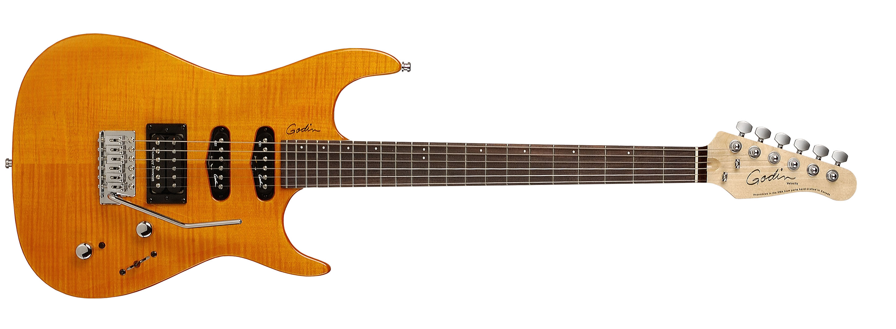 GODIN 030842 - VELOCITY H.D.R. Amber Flame RN (Made in Canada) - Электрогитара 2
