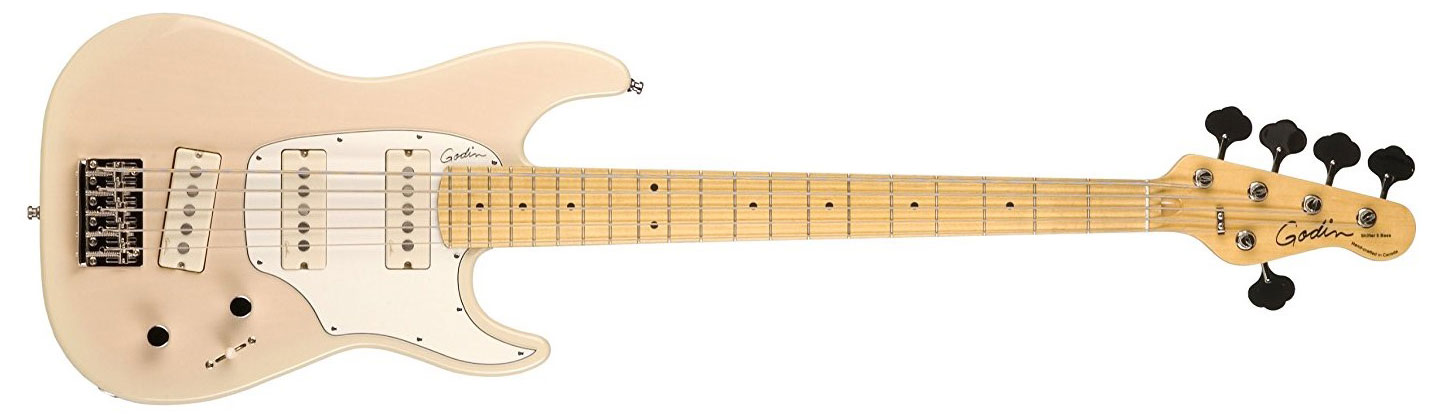GODIN 034567 - Shifter 5 Trans Cream MN with Bag (Made in Canada) - п'ятиструнна бас-гітара 2