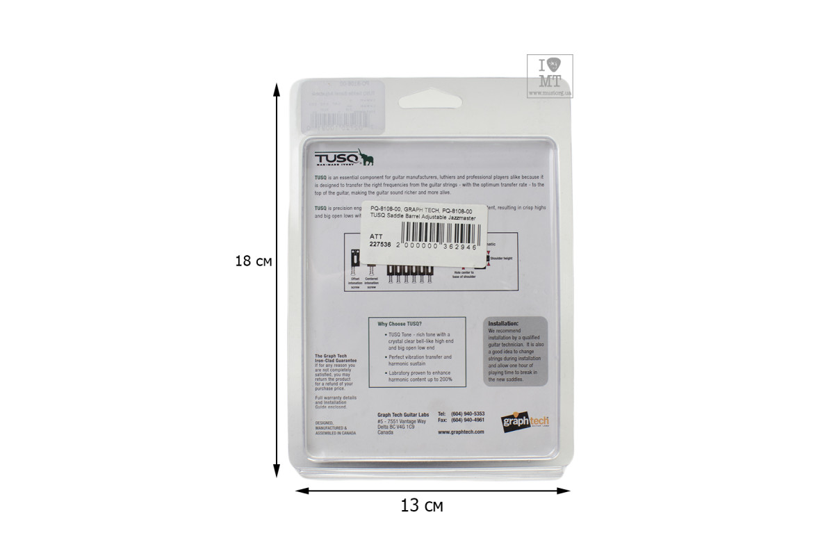 GRAPH TECH PQ-8108-00 TUSQ Saddle Barrel Adjustable Jazzmaster Набір сідел для гітар 4