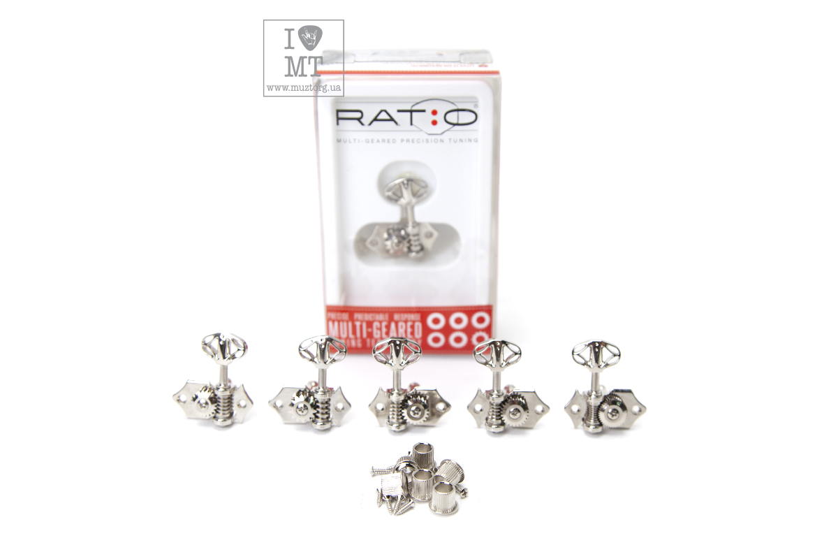 Кілки для гітари GRAPH TECH PRN-3411-N0 Acoustic 3+3 Skeleton Button Nickel  5