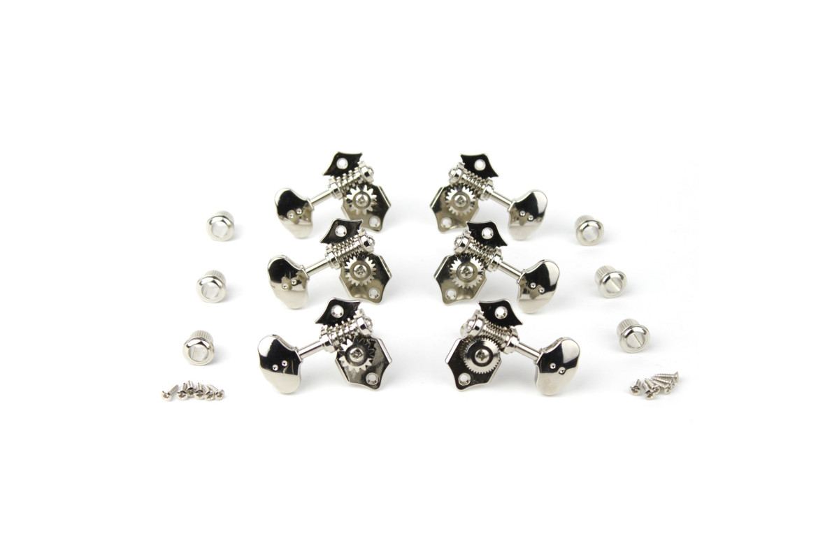 Кілки для гітари GRAPH TECH PRN-3422-N0 Acoustic 3+3 Butterbean Button Nickel  3