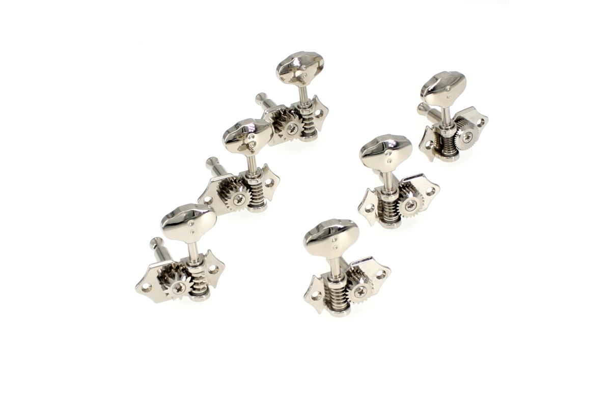 Кілки для гітари GRAPH TECH PRN-3422-N0 Acoustic 3+3 Butterbean Button Nickel  5
