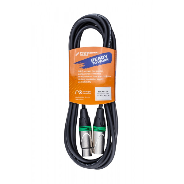 Кабель мікрофонний Maximum Acoustics MIC.XX3 (Green) (OFC) 2