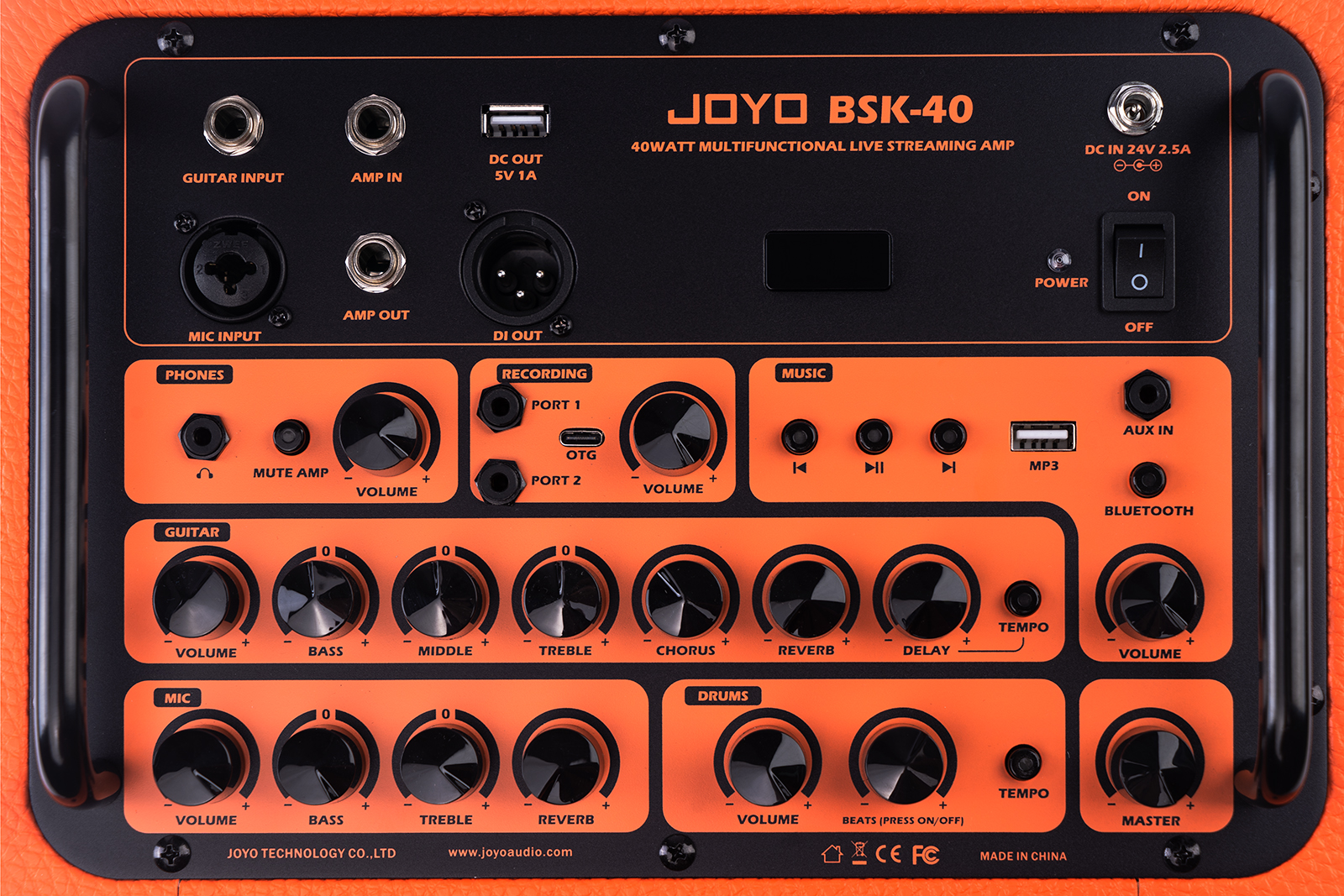 Комбопідсилювач для акустичної гітари Joyo BSK-40 WH  2