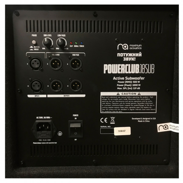 Комплект звукового оборудования Maximum Acoustics DiPROPOWERCLUB.1518SET 7