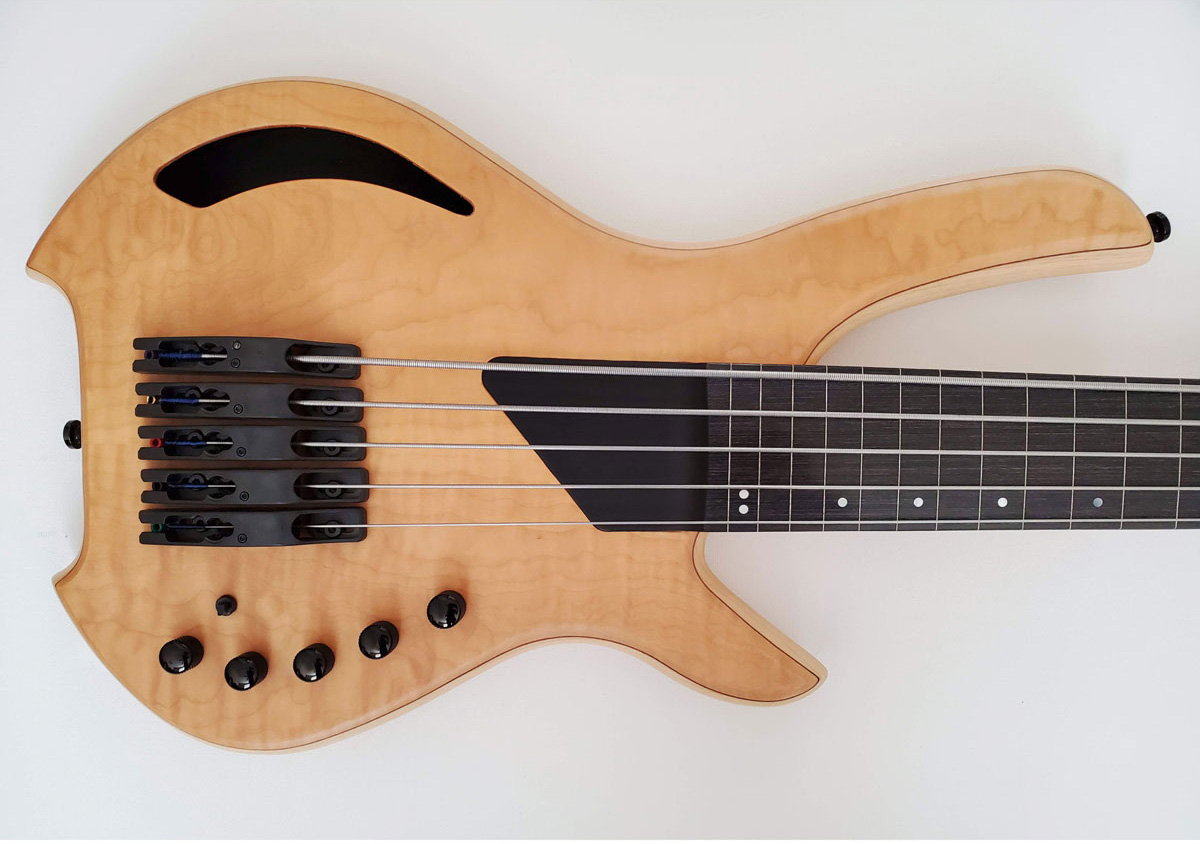 LIGHTWAVE VL- 5FL Transparent Natural - Бас гитара пятиструнная безладовая (оптический звукосниматель) 3