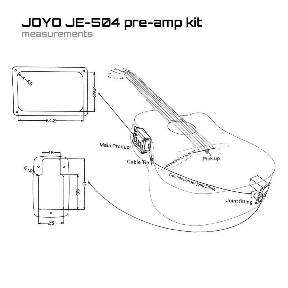Преамп зі звукознімачем для акустичної гітари Joyo EQ-504  3
