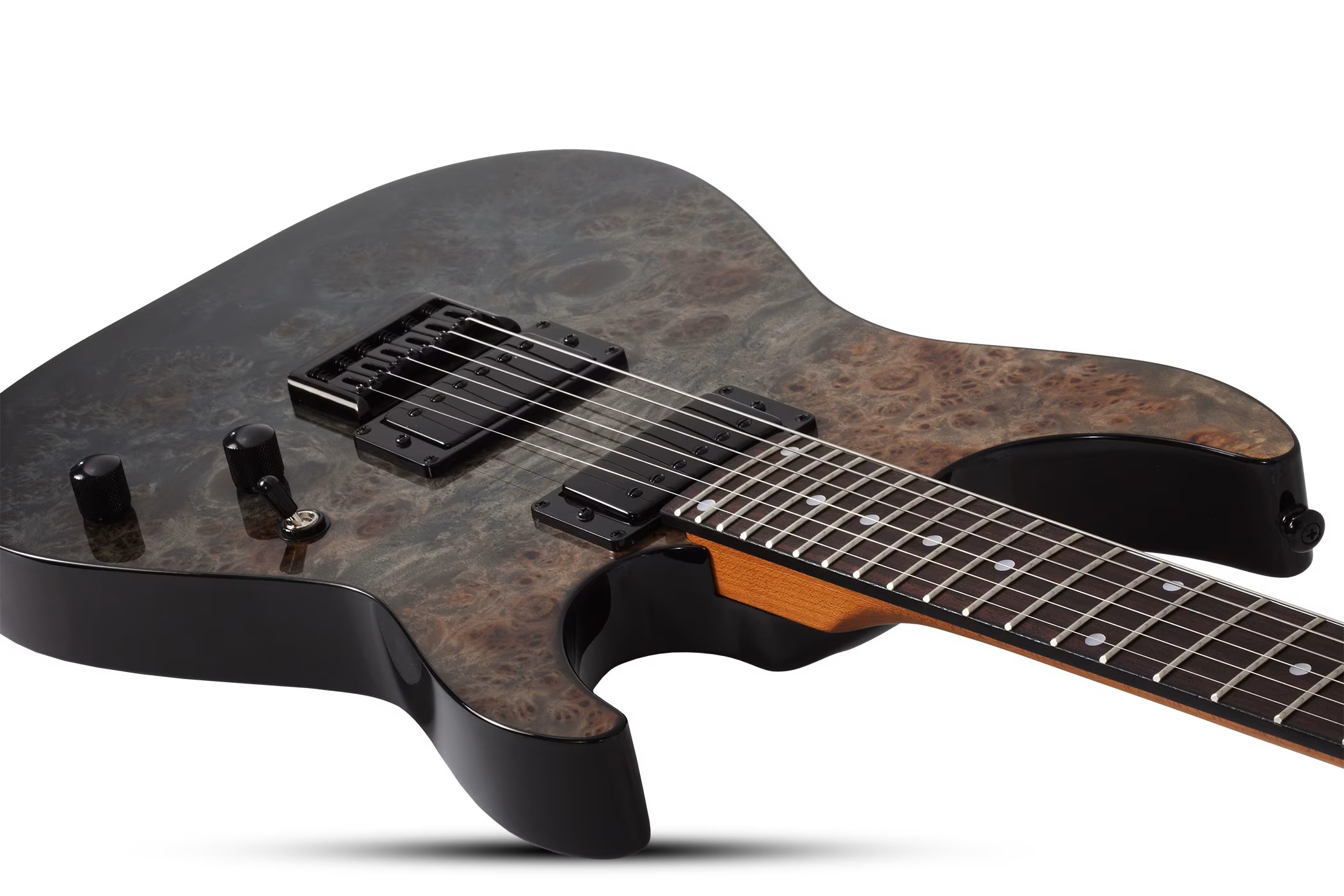SCHECTER C-1 STANDARD Black Fade Burst Burl - Електрична гітара 9