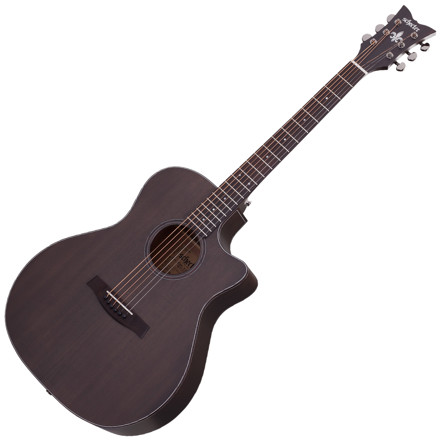 SCHECTER ORLEANS STUDIO AC SSTBLK - Акустична гітара з вирізом та підключенням 13