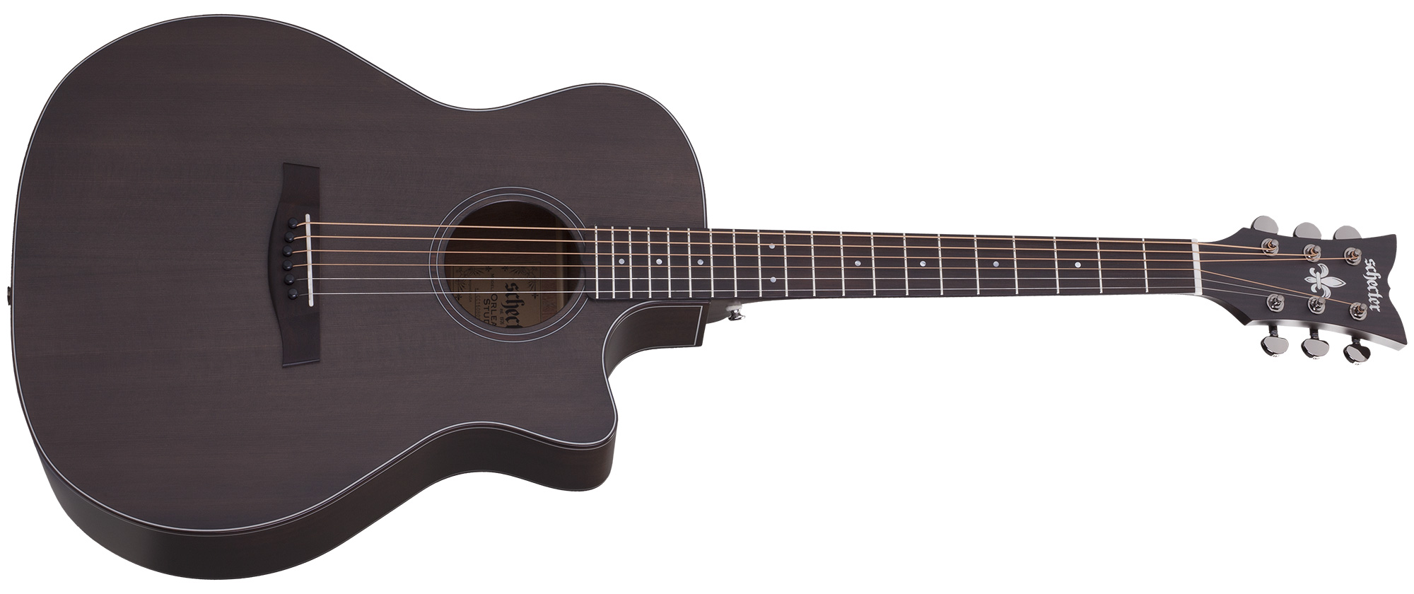 SCHECTER ORLEANS STUDIO AC SSTBLK - Акустична гітара з вирізом та підключенням 2