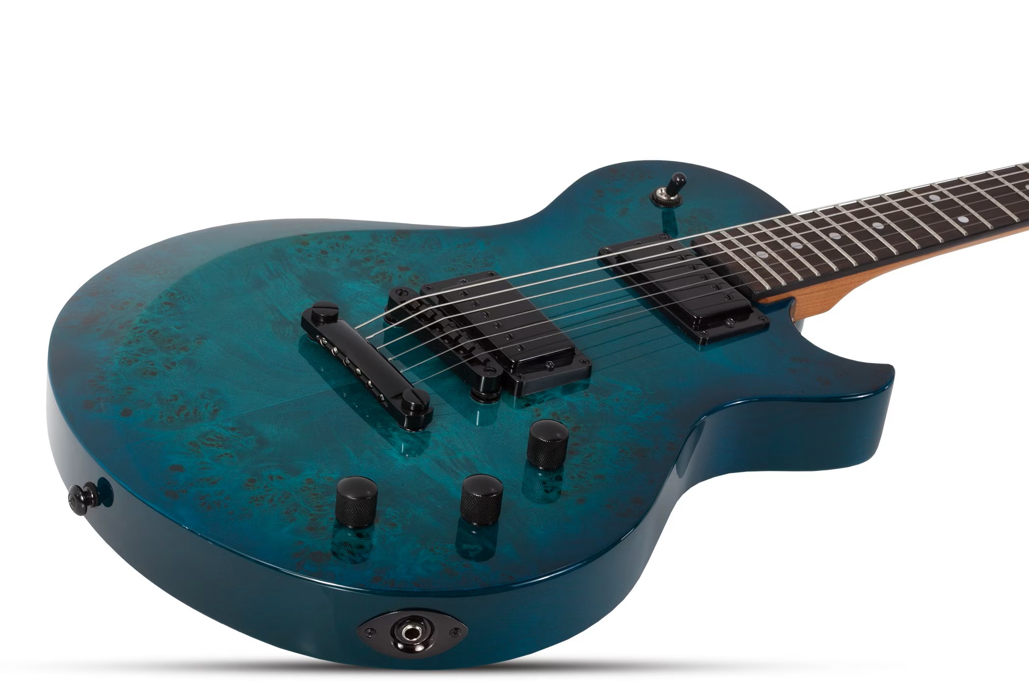 SCHECTER SOLO-II STANDARD Ocean Blue Burst Burl - Електрична гітара 3
