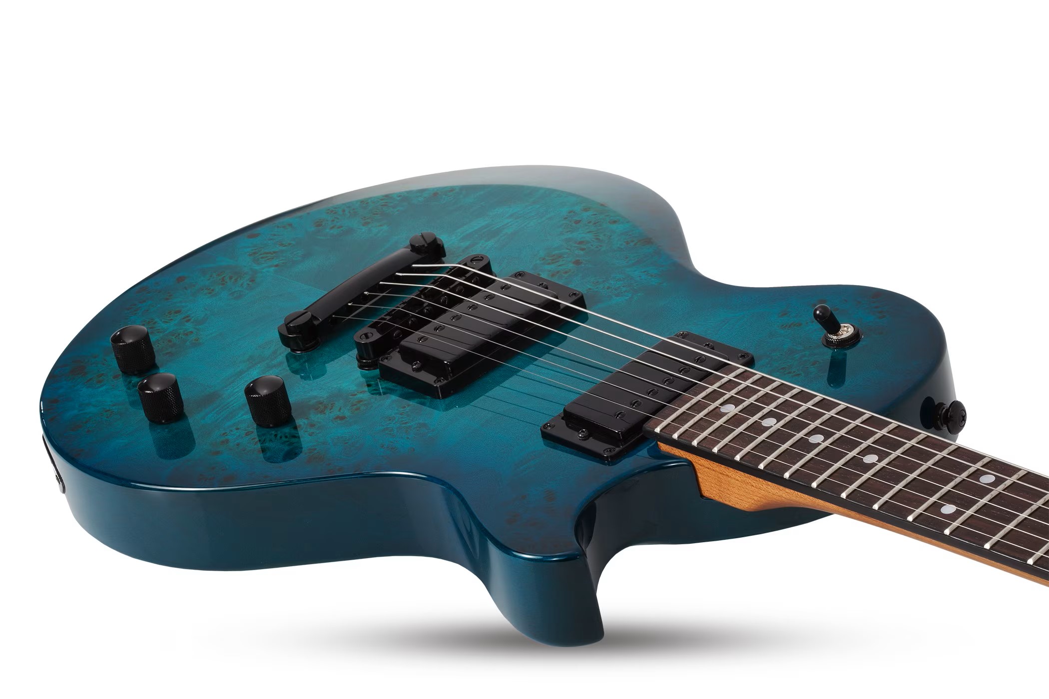 SCHECTER SOLO-II STANDARD Ocean Blue Burst Burl - Електрична гітара 8