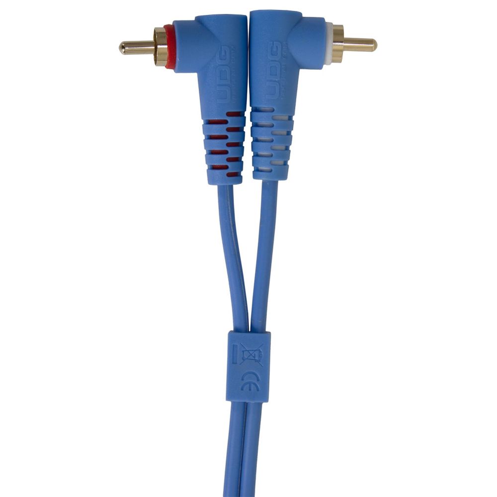 Кабель комутаційний UDG Set RCA Straight-RCA Angled Blue 3m (U97005LB) 2