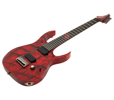 Электрогитара SOLAR GUITARS A2.7CANIBALISMO+ BLOOD RED OPEN PORE W/BLOOD SPLATTER  3