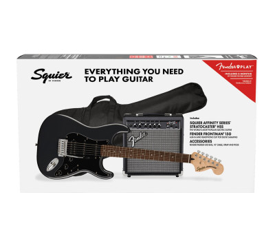  SQUIER by FENDER AFFINITY SERIES STRAT PACK HSS CHARCOAL FROST METALLIC  8