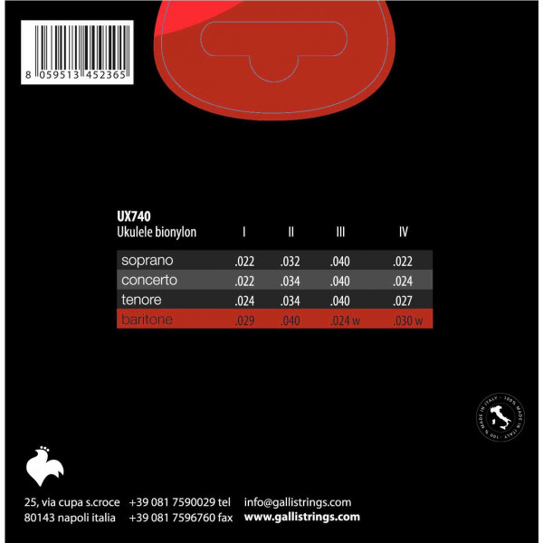 Струны для укулеле Gallistrings UX740 3