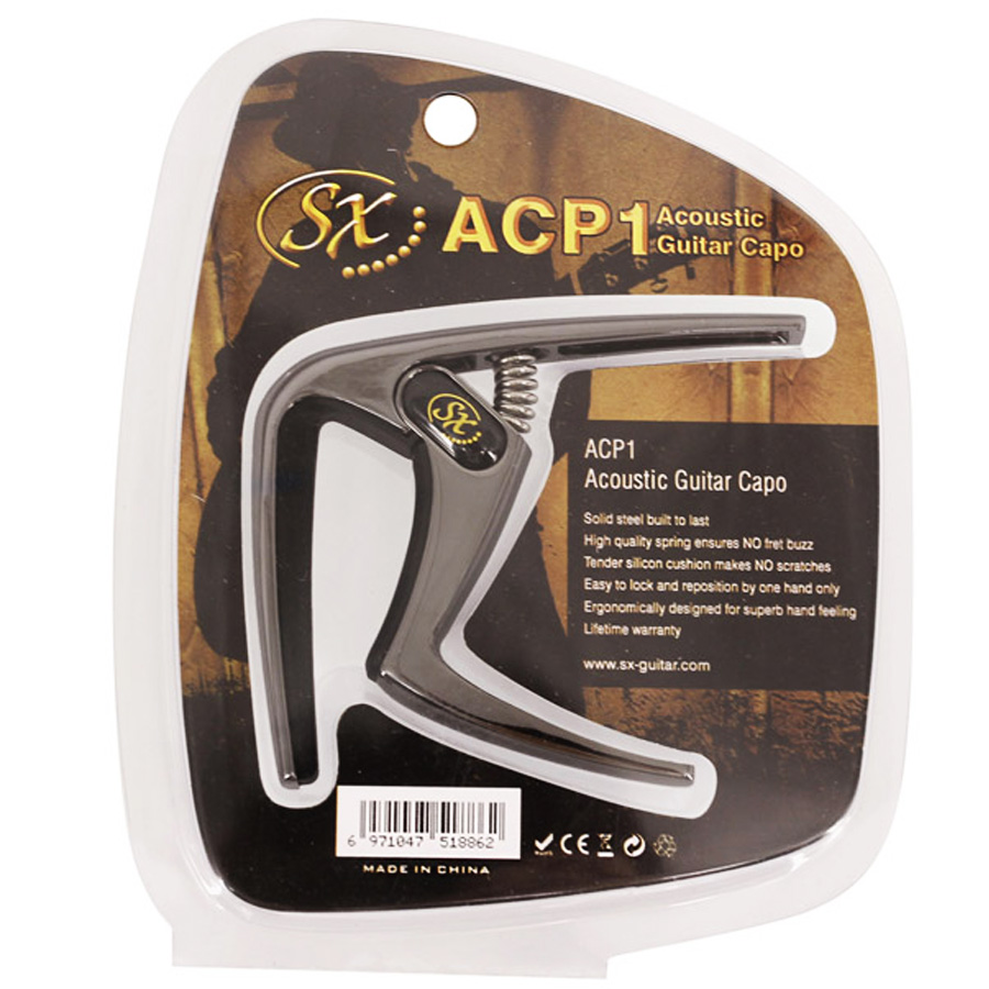 SX ACP1-BK - каподастр для акустичної гітари 3