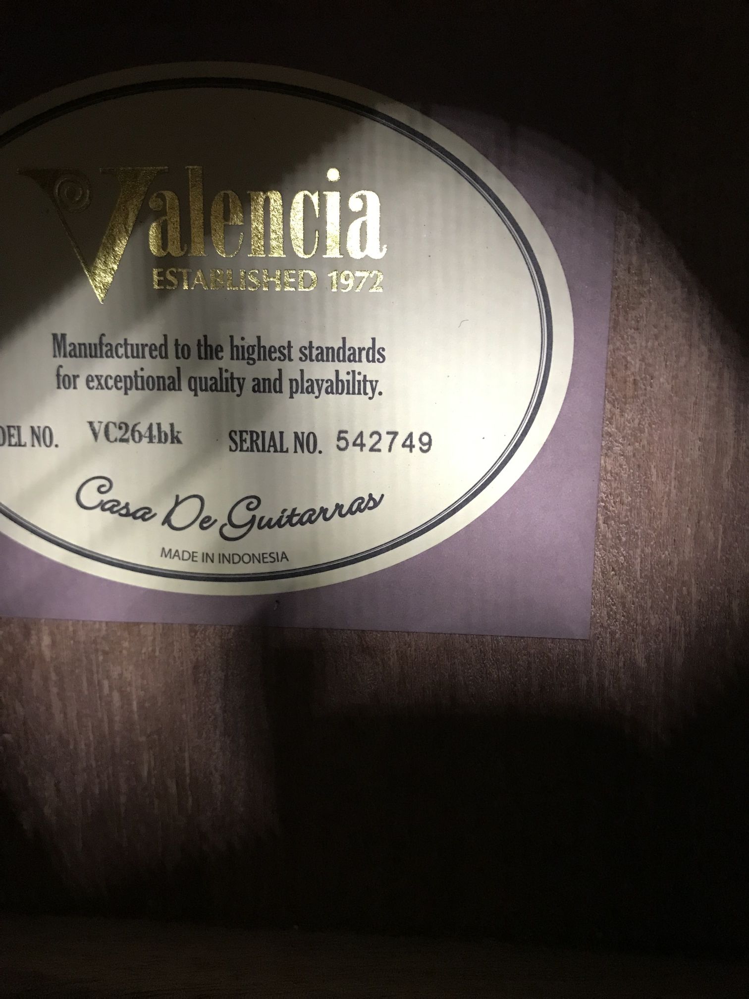 VALENCIA VC264BK - 4/4 классическая гитара 2