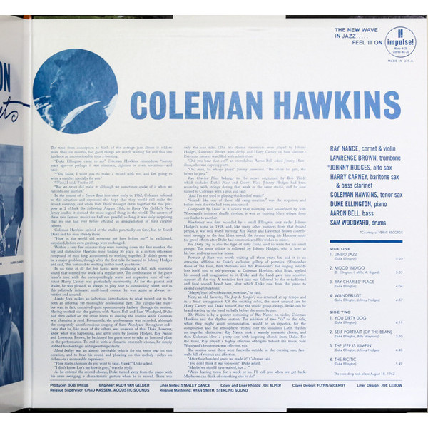Вінілова платівка Duke Ellington / Coleman Hawkins - Duke Ellington Meets Coleman Hawkins [LP] 3