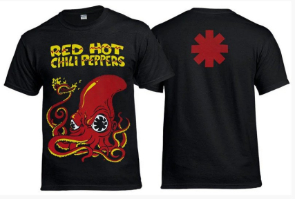Футболка RED HOT CHILI PEPPERS Fire Squid Чорна