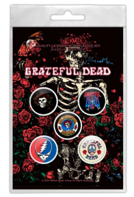 Подарунковий набір значків GRATEFUL DEAD - SKELETON & ROSE (iol-006)