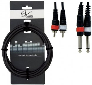 Аудио-кабель Alpha Audio 2mono jack / 2 RC A (тюльпан 1,5м) 190210