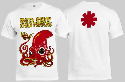 Футболка RED HOT CHILI PEPPERS Fire Squid Бiла