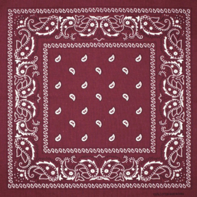 Бандана Огірки біло-чорні на бордовому тлі