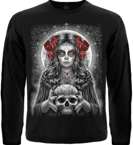 Футболка з довгим рукавом Muerte (skull and roses)