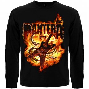 Футболка з довгим рукавом Pantera (гітара у полум'ї)