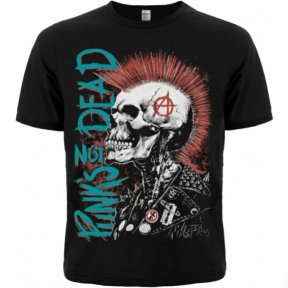 Футболка Punk's Not Dead (скелет з ірокезом)