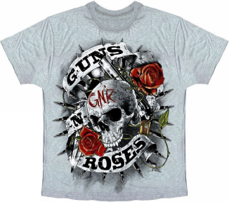  Футболка Guns'n'Roses (меланж + череп)