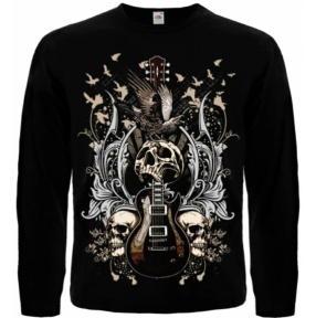 Футболка з довгим рукавом Guitar with Skulls and Ravens