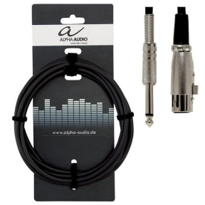 Кабель мікрофонний Alpha Audio XLR(п) x mono jack (3м) 190060