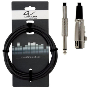Кабель мікрофонний Alpha Audio XLR(п) x mono jack (6м) 190065