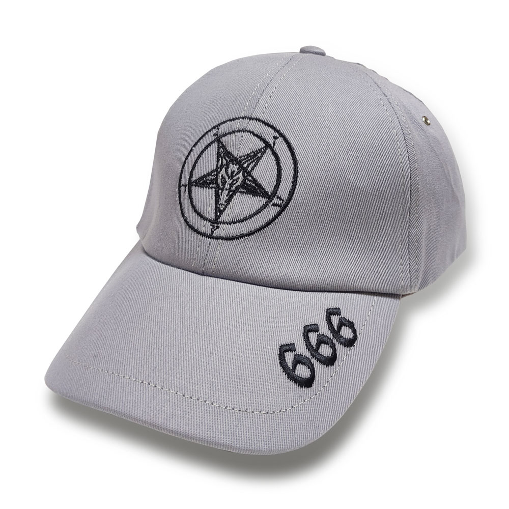 Бейсболка Пентаграма 666 (колір сірий)