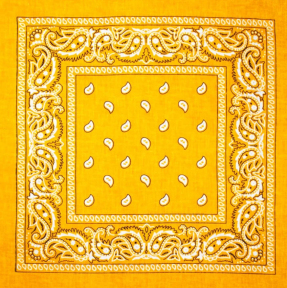 Бандана Огурцы бело-черные на оранжевом фоне