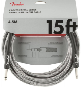 Кабель инструментальный Fender Cable Professional Series 15' White Tweed (990820066)