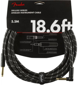 Кабель инструментальный Fender Cable Deluxe Series 18.6' Angled Black Tweed (990820079)