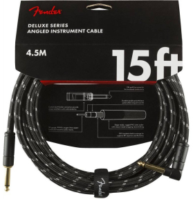 Кабель инструментальный Fender Cable Deluxe Series 15' Angled Black Tweed (990820085)