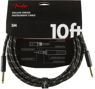 Кабель инструментальный Fender Cable Deluxe Series 10' Black Tweed 