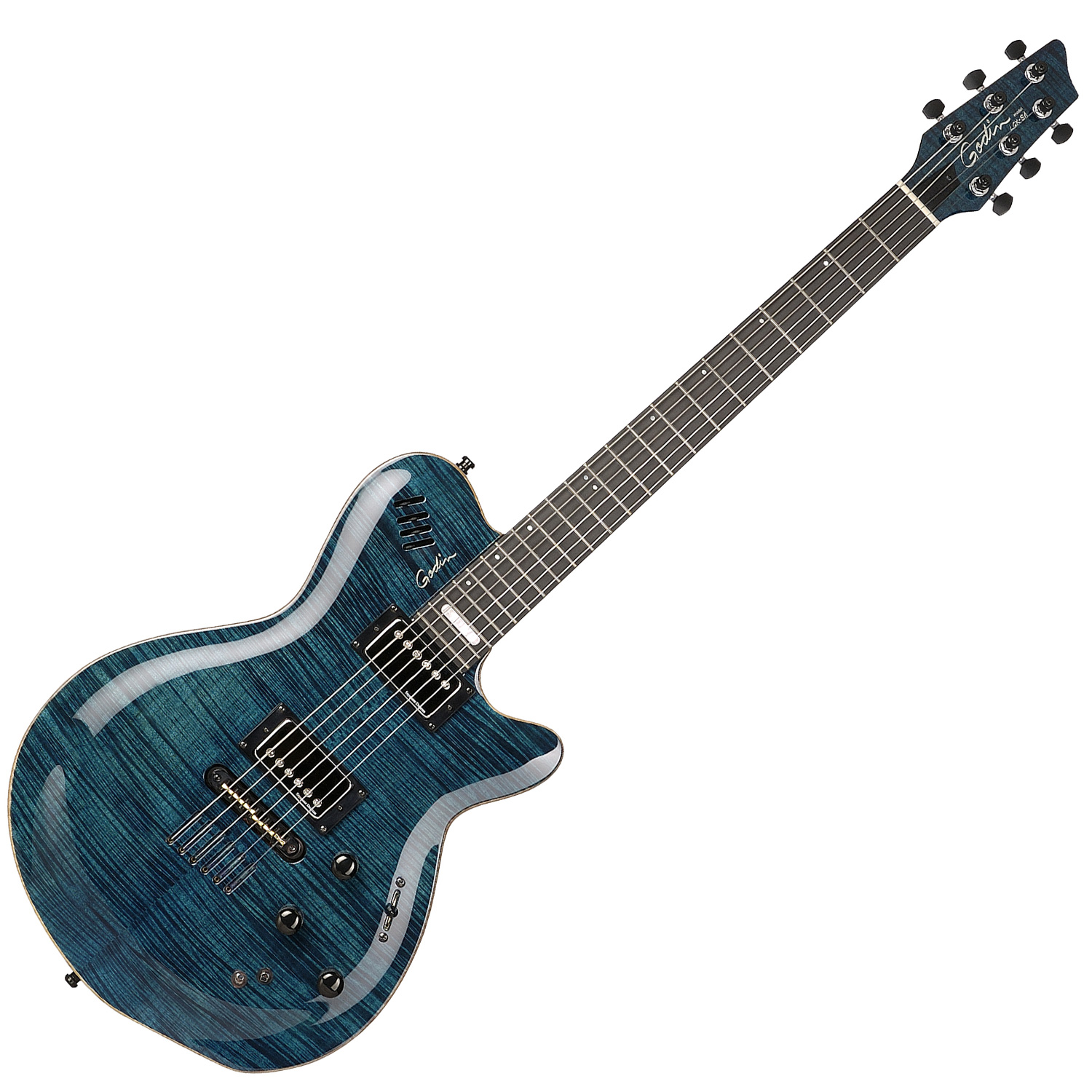 GODIN 022922 - LGX-SA(S) Transparent Blue Flame AA (Made in Canada) - Электрогитара