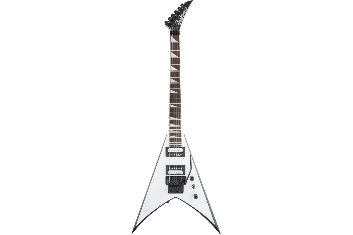 Электрогитара JACKSON JS32 AH KING V WHITE WITH BLACK BEVELS 