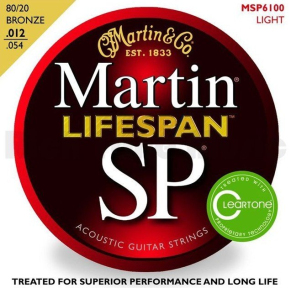 Струни для акустичої гітари MARTIN MSP6100 SP Lifespan 80/20 Bronze 12-54