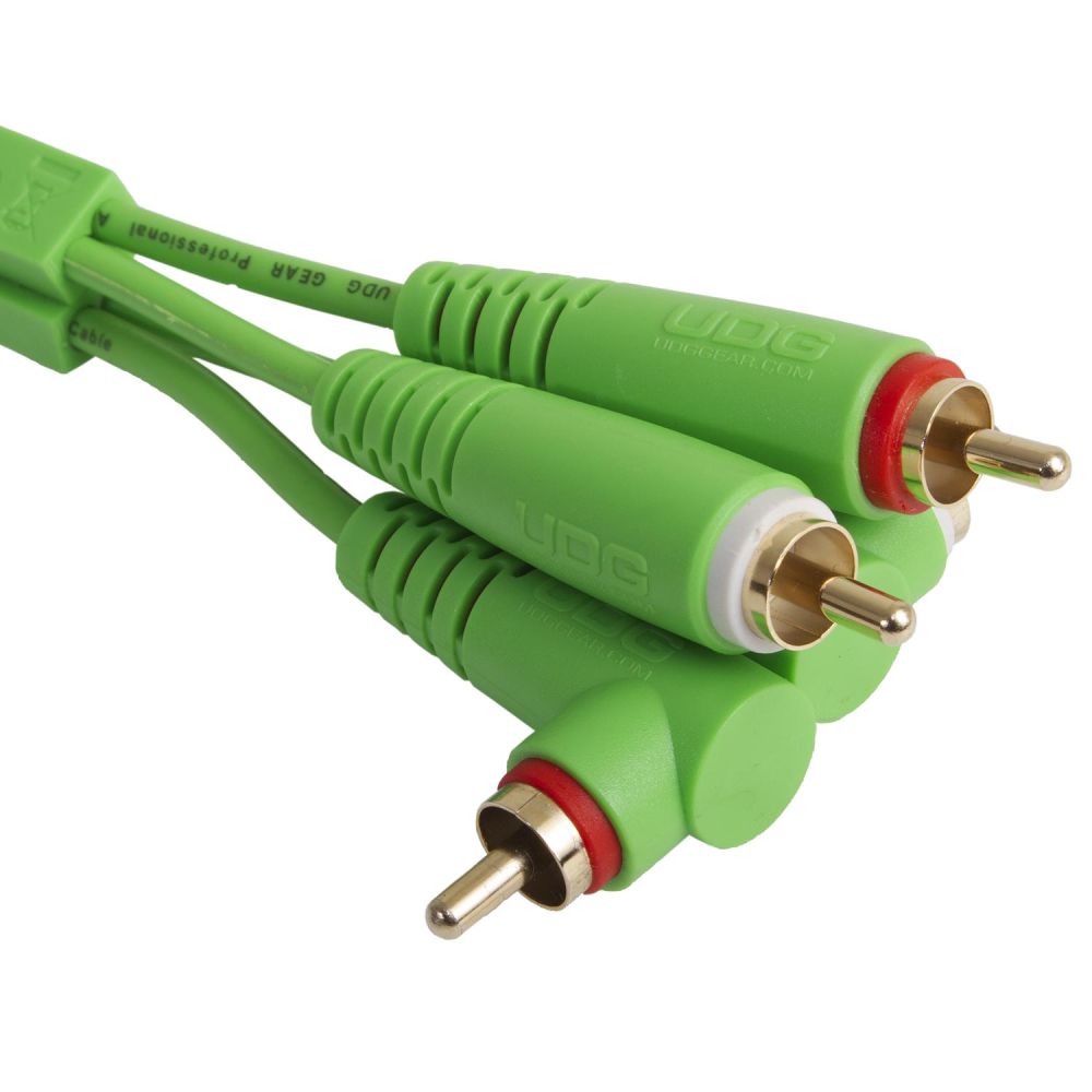 Кабель комутаційний UDG Set RCA Straight-RCA Angled Green 3m (U97005GR)