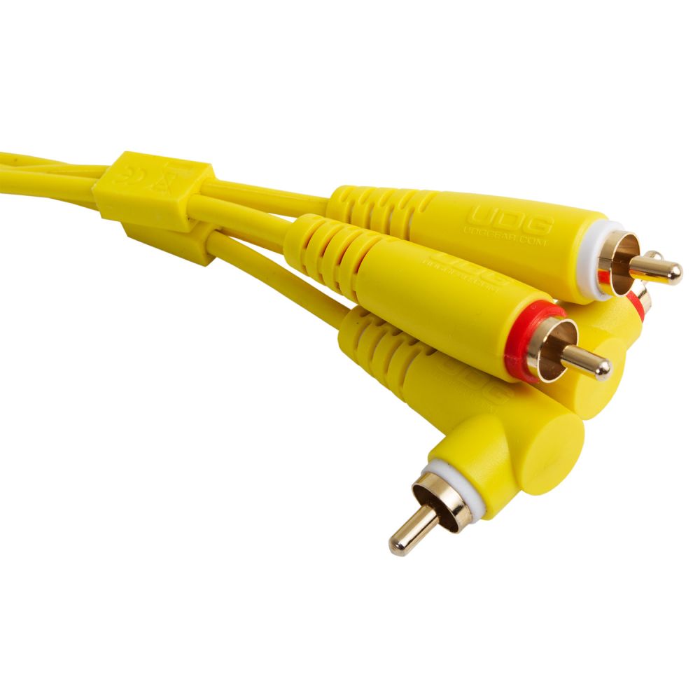 Кабель комутаційний UDG Set RCA Straight-RCA Angled Yellow 3m (U97005YL)