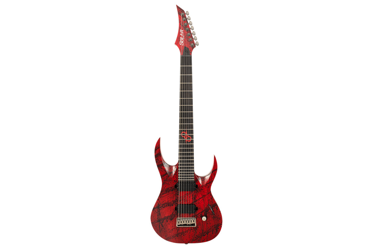 Электрогитара SOLAR GUITARS A2.7CANIBALISMO+ BLOOD RED OPEN PORE W/BLOOD SPLATTER 