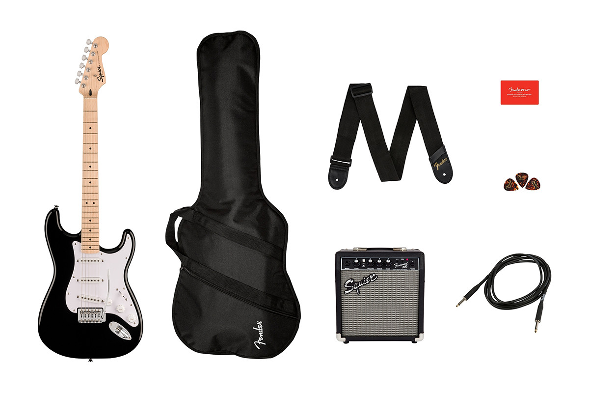 Гітарний набір SQUIER by FENDER SONIC STRATOCASTER PACK MN BLACK 