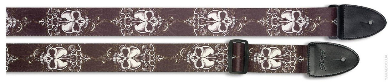 Гітарний ремінь Stagg STE BLACK SKULL