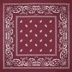 Бандана Огірки біло-чорні на бордовому тлі